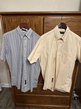 Men's Short-Sleeve Button-Up Shirt - Cream- Brittany bay brand